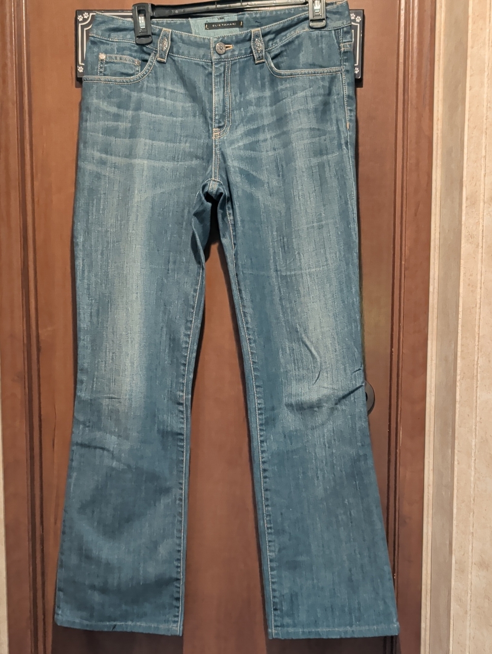 Elie Tahari Women’s Blue Stretch Denim Jeans - Classic Bootcut 16 Inch Waist